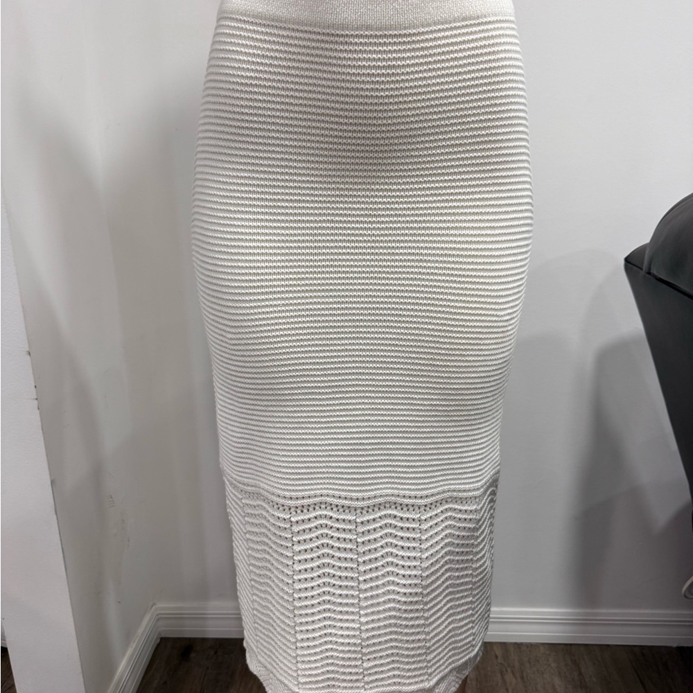 House of Harlow 1960 Cream Knit Pencil Skirt - Picture 1 of 5